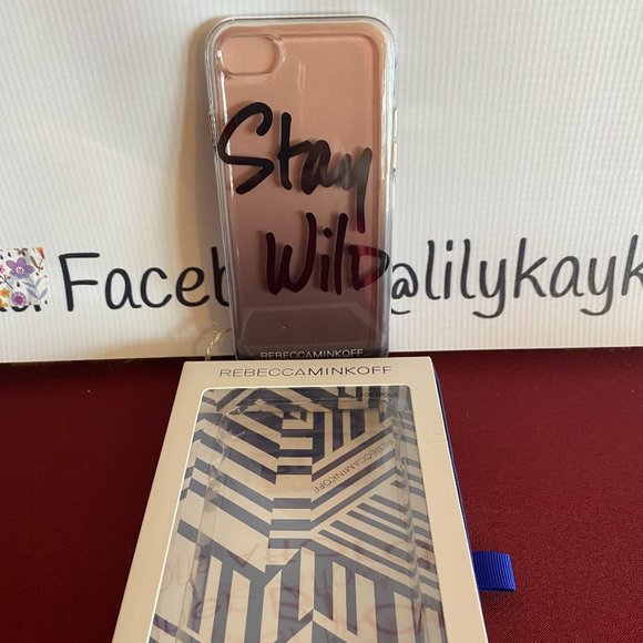 Rebecca Minkoff iPhone 7 Case - "Stay Wild" Black Foil - CLEAR PHONE CASE